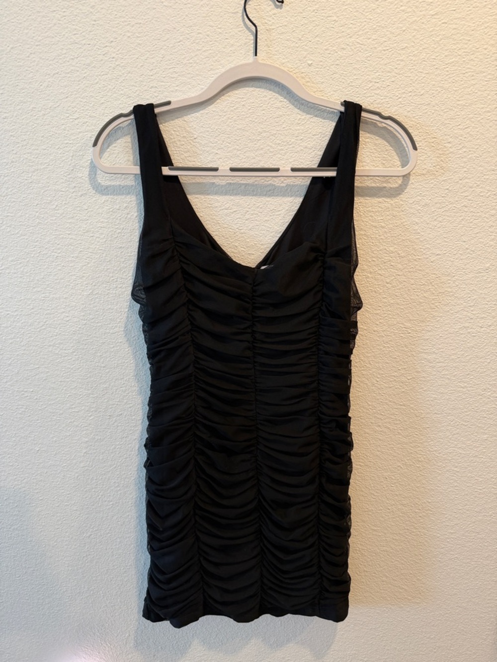 Black Ruched Bodycon Dress